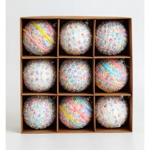 Nazada Set of 9 3" Christmas Candy Color Pastel Macaron Shatterproof Foam Balls
